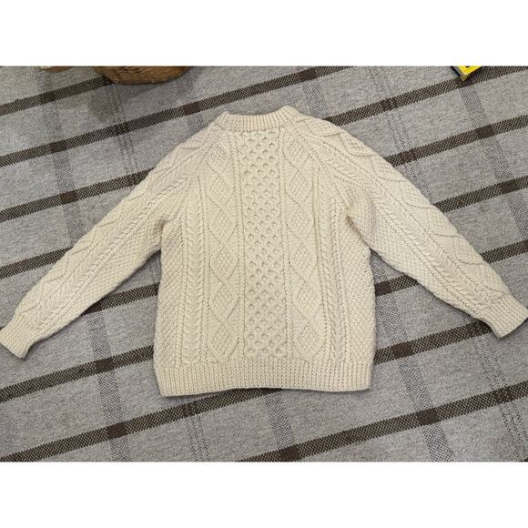 John Molloy Cream Fisherman Wool Knit Sweater Chunky Large Women’s Irish - Picture 6 of 6